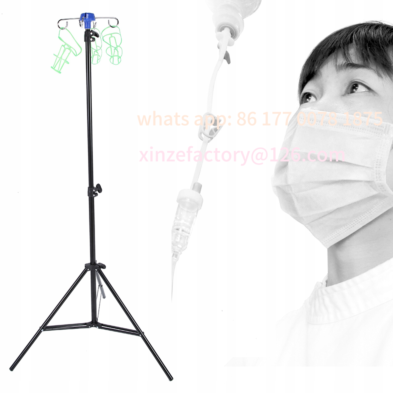 Iv Infusion Pole - Customizable Foldable IV Pole Triangle Stand